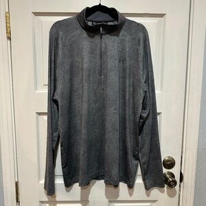 Under Armour Pullover Mens XL Grey Heathered Loose Quarter Zip Thin Long Sleeve